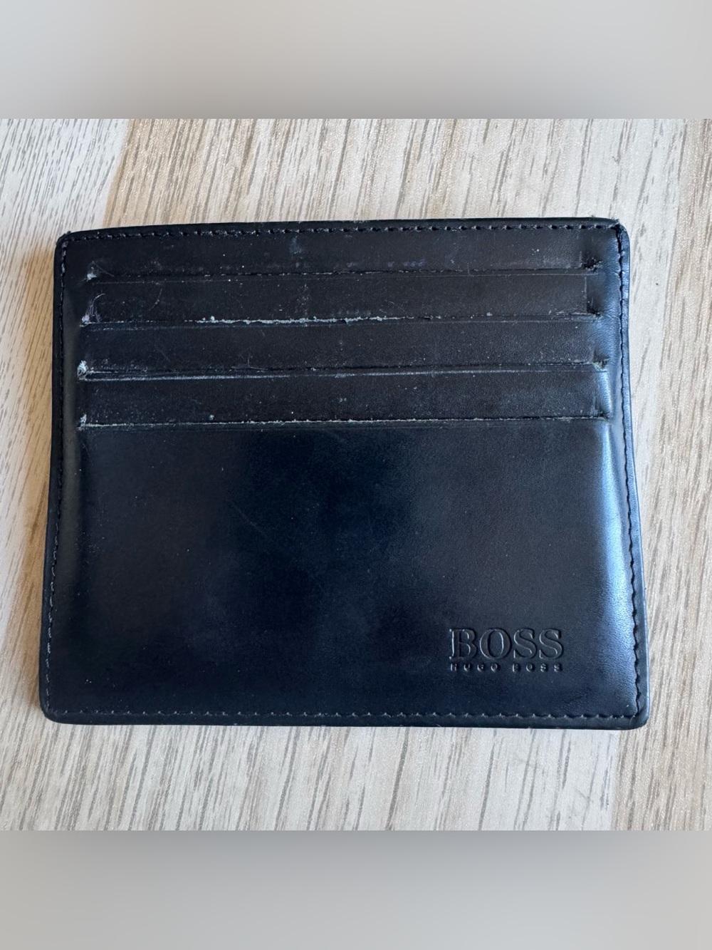 BOSS HUGO BOSS Black Leather Card Holder